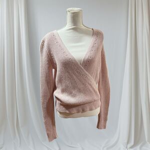 Abercrombie & fitch women’s pink faux wrap sweater Small